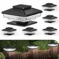 Solar Post Cap Lights 6 Pack Bright White Solar Post Lights Outdoor Waterproof Fence Post Cap Lights Outside Post Lights Solar