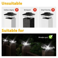 Solar Post Cap Lights 6 Pack Bright White Solar Post Lights Outdoor Waterproof Fence Post Cap Lights Outside Post Lights Solar