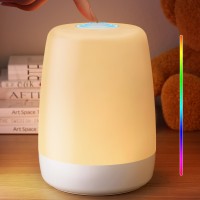 Vicsoon Nursery Night Light Touch Bedside Lamp Rechargeable Rgb Color Changing Dimmable Table Lamp Sleep Aid Kids Breastfeedi