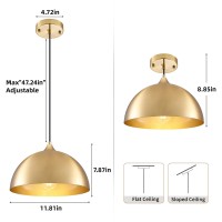 Sesiment Goldelectroplated Industrial Pendant Light 118Inches 2 Packs Mental Hanging Light Fixtures For Kitchen Island Dome Pe