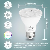 Lumstory 12-Pack Par20 Led Light Bulbs, 3000K Warm White, Dimmable Flood Light Indoor Outdoor, 7W 50W 60W Halogen Replacement 600Lm, E26 40 Degree Narrow Spot Light For Recessed Ceiling Lighting