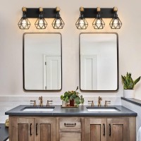 Farmhouse Bathroom Vanity Light Fixtures 3Light Wood Bathroom Light Fixtures Over Mirror Rustic Sconces Wall Lighting With El