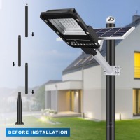 Haovzri 13Ft Tall Street Light Pole With Base Accessory, Street Lamp Post For Outdoor Lighting Fixtures, Black Galvanised Aluminium Light Poles For Outside For Patio, Street, Backyard, Exterior House