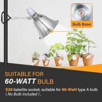 Simple Deluxe Clamp Lamp Light 150 Watt With 85 Inch Aluminum Reflector No Bulb Included 6 Feet Cord 2 Pack White