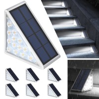 Audles Led Solar Step Lights Stair Light Solar Deck Lights Ip67 Solar Decoration Lights For Yard, Patio, Garden, Walkways, Front Door, Pathway, Driveway, Porch 6Pk