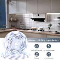 Echosari 2 Pcs 150 Led Strip Lights Battery Operated 164Ft Strip Lights Selfadhesive With Remote Timer Flexible Cuttable Lig