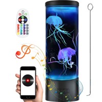 Calover Jellyfish Night Light Lamp With Bluetooth Speaker White Noise Large Size Smart Sensory Synthetic Jelly Fish Tank Mood La