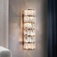 Kaiyuan 6 Layer Chrome Crystal Wall Sconce Elegant Modern Luxury Light Fixture Suitable For Bathroom Stairway Kitchen Livin