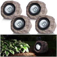 Candieslife Solar Garden Rock Lights Outdoor Ip65 Led Waterproof Solar Spotlight Solar Powered Landscape Lights Decorative Ga