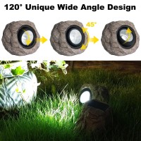 Candieslife Solar Garden Rock Lights Outdoor Ip65 Led Waterproof Solar Spotlight Solar Powered Landscape Lights Decorative Ga