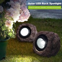 Candieslife Solar Garden Rock Lights Outdoor Ip65 Led Waterproof Solar Spotlight Solar Powered Landscape Lights Decorative Ga