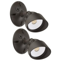 Maxxima Led Outdoor Flood Wall Light Exterior Security Light Wadjustable Head 800 Lumens 3000K Warm White Brown 2 Pack