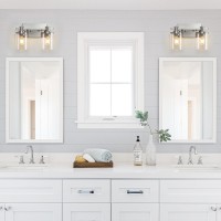 Dadul 2Light Bathroom Vanity Light Brushed Nickel Bathroom Lights Fixtures Over Mirror Vanity Lights Wall Mount With Clear Gl