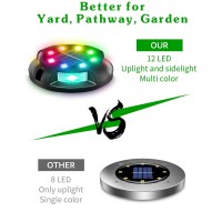 Biling Solar Pathway Lights Outdoor Uplight Sidelight 8 Packs Multi Color Solar Ground Lights Walkway Lights Waterproof Solar D