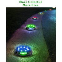 Biling Solar Pathway Lights Outdoor Uplight Sidelight 8 Packs Multi Color Solar Ground Lights Walkway Lights Waterproof Solar D