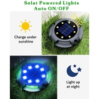 Biling Solar Pathway Lights Outdoor Uplight Sidelight 8 Packs Multi Color Solar Ground Lights Walkway Lights Waterproof Solar D