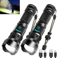 Foleto Rechargeable Led Flashlights High Lumens 100000 Lumen Super Bright Flashlight Powerful Tactical Handheld Flash Light 5