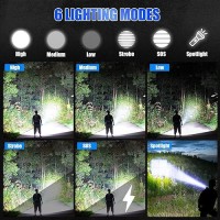 Foleto Rechargeable Led Flashlights High Lumens 100000 Lumen Super Bright Flashlight Powerful Tactical Handheld Flash Light 5