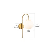 Tumgog Battery Operated Wall Sconces Set Of 2 Not Hardwired Brass Gold White Glass Globe Wall Lamp Wireless Lights Fixture For