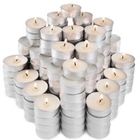 Unscented Tea Lights Candles White Smokeless Dripless 200 In Bulk 4 Hour Long Time Burning For Weddings Home Pool Shabbat