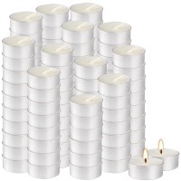 Unscented Tea Lights Candles White Smokeless Dripless 200 In Bulk 4 Hour Long Time Burning For Weddings Home Pool Shabbat