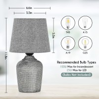 Sucolite Small Table Lamps Set Of 2 Bedside Nightstand Lamps For Bedroom Kids Room Cute Desk Lamps With Studded Texture Base F