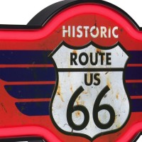 Route 66 Led Neon Sign Vintage Inspired Retro Wall Decor For The Man Cave Game Room Arcade Or Home Bar 17 X 95 X 2