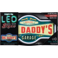 Big Daddys Garage Led Neon Sign Vintage Inspired Retro Wall Decor For The Man Cave Game Room Arcade Or Home Bar 17 X 95