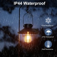 Pearlstar Solar Lanterns Outdoor Metal Solar Powered Hanging Lights Waterproof For Wall Barn Yard Garden Patio Garage Balcony Po