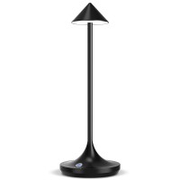 Hapfish Rechargeable Cordless Led Table Lamp, 6000Mah Battery Operated Table Lamps, Modern & Wireless, Dimmable, Small Outdoor Desk Lights For Reading Dining Room Outside Bedside Restaurant - Black