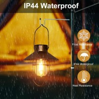 Pearlstar Solar Lanterns Outdoor Metal Solar Powered Hanging Lights Waterproof For Barn Wall Yard Garden Patio Garage Balcony Po