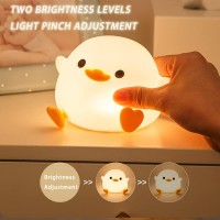 Crtivetoys Cute Duck Night Light For Kids Animal Silicone Nursery Rechargeable Table Lamp Bedside Lamp With Touch Sensor For Gir