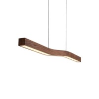 100Cm/120Cm/150Cm Wood Linear Pendant Light Led Pendant Light Dimmable Wood Ceiling Pendant Hanging Light Dining Room Light For Kitchen Island Office Lights Walnut,120Cm