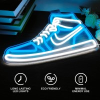 Jianjung Sneaker Neon Sign Sports Shoe Neon Signs For Wall Dimmable Led Boys Neon Lights For Bedroom Man Cave Home Party Neon Ba