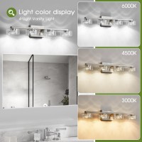 Zhizenl Bathroom Light Fixtures Dimmable Led 4 Light Bathroom Vanity Light Over Mirror Modern Crystal Brushed Nickel Vanity Li