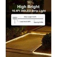 Luhlee Solar Led Strip Lights Outdoor,Brighter 300 Led 16.4Ft Solar String Lights Outdoor With Remote,8 Lighting Modes Auto On/Off Rope Lights For Outside,Deck,Steps,Christmas Decor Lighting