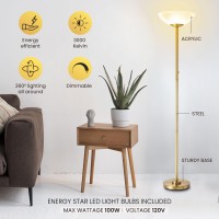 Superlamp Super Bright Floor Lamp 8000Lumen Dimmable 30K Light Up A Full Room Modern And Elegant Design