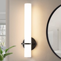 Aijiasi Black Wall Sconce Dimmable Modern Wall Sconce 18W 3000K Led Bathroom Lights With Acrylic Lampshade Wall Sconce Light