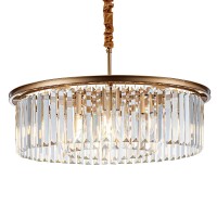 Faibra 23 Gold Crystal Chandelier 8Light Modern Crystal Pendant Ceiling Light 2Rings Luxury Chandeliers For Dining Room Kitc