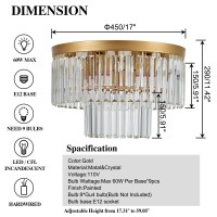 Faibra 17 Gold Crystal Ceiling Light 9Light Modern Crystal Ceiling Light Fixture 2Tier Luxury K9 Crystal Ceiling Light For D