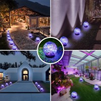 Xksinmy Solar Globes For Outside Solar Balls For Garden Crackle Glass Globe Solar Garden Lights Lawn Decor Yard Decor Backyard D