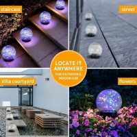 Xksinmy Solar Globes For Outside Solar Balls For Garden Crackle Glass Globe Solar Garden Lights Lawn Decor Yard Decor Backyard D