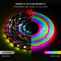 Btflighting Fcob Ws2811 Ic Rgb Cob Led Strip Flexible High Density Uniform Chasing Color Light Dc12V 630Ledm 164Ft 14Icm 10M