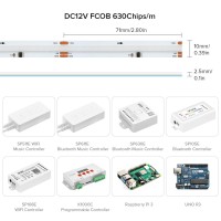 Btflighting Fcob Ws2811 Ic Rgb Cob Led Strip Flexible High Density Uniform Chasing Color Light Dc12V 630Ledm 164Ft 14Icm 10M