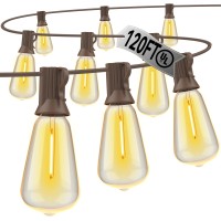 Avanlo 120Ft Outdoor String Lights For Outside Patio Lights Waterproof St38 Led Bulbs Shatterproof Ul Approved Indoor Or Outdoor Lighting Product For Backyard Porch Cafe Bistro Bedroom Heavy Duty