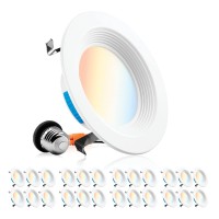 Parmida (24 Pack) 4 Inch 5Cct Led Recessed Lighting, Dimmable, 9W, 650Lm, 2700K/3000K/4000K/5000K/6000K 5 Color Selectable, Baffle Trim Retrofit Can Light, Wet Rated, Etl & Energy Star Certified