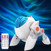 Northern Lights Aurora Star Projector, Galaxy Light Projector For Bedroom, Space Robot Light Projector With 360?Adjustable, Led Starry Night Light Sleep For Kids Adults, Aesthetic Decor, Gifts(White)