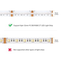 Btf-Lighting Fcob 6Pin 12Mm 0.47In Transparent Connector Kit 10Pcs Corner Connector 8Pcs Gapless Solderless Connector 5Pcs 5.9In Long 24Awg Extension Wires Support Fcob Rgbcct (+ R G B C W) Led Strip