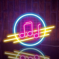 Piloyinde Music Neon Sign Music Symbol Neon Light Sign Neon Signs For Wall Decor Colorful Led Signs Suitable For Music Room Pian