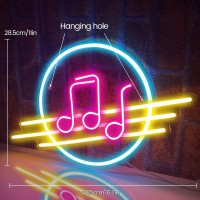 Piloyinde Music Neon Sign Music Symbol Neon Light Sign Neon Signs For Wall Decor Colorful Led Signs Suitable For Music Room Pian